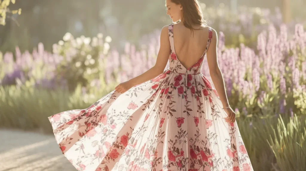 Backless Floral Dress