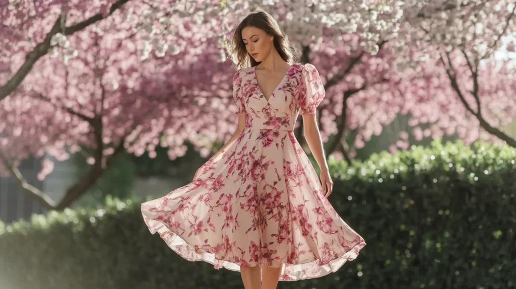 Feminine Floral Midi Dress
