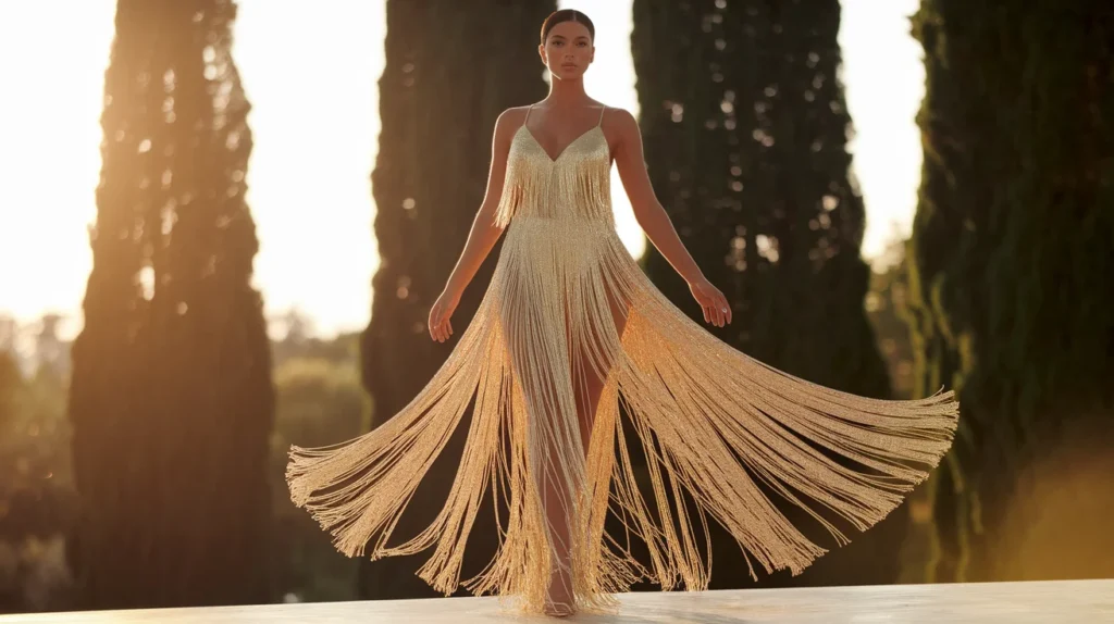 Gold Fringe Dress