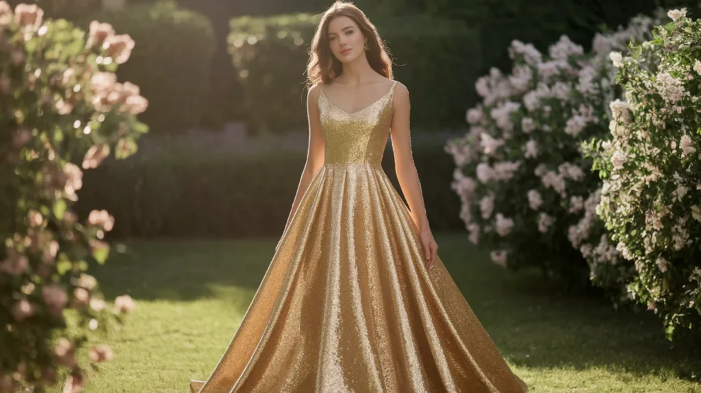 Gold A-Line Dress