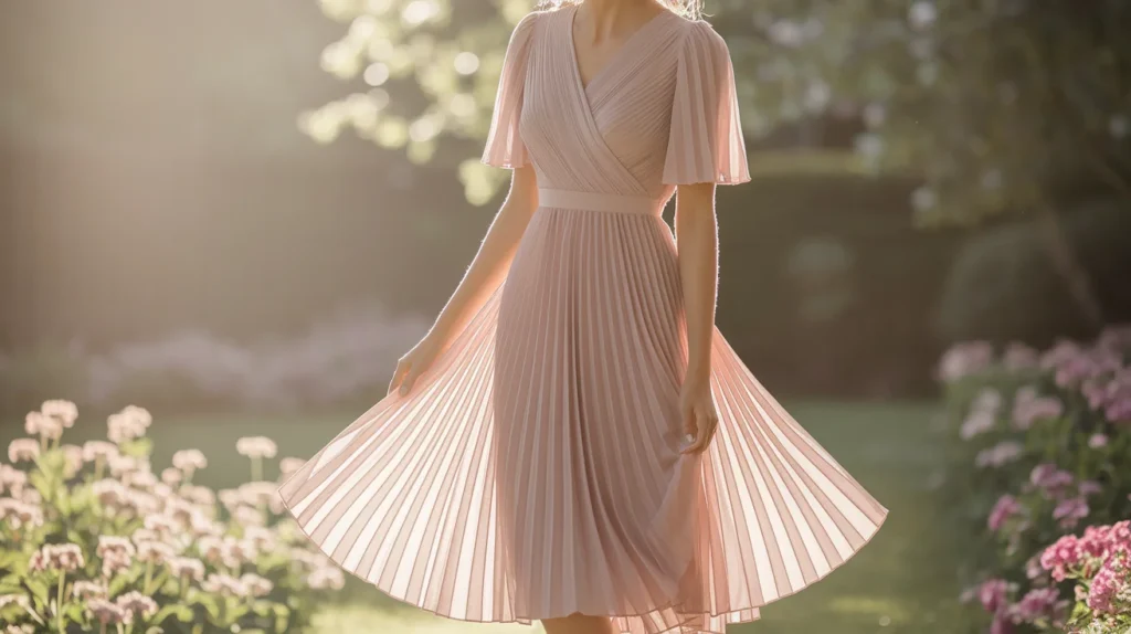 Pleated Midi Dress