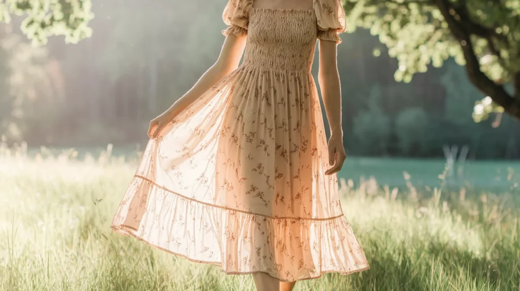 Smocked Midi Dress